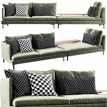 Sleek Zanotta William 3 Sofa 3D model image 1 