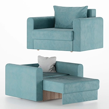 Modena Armchair-Bed: Multi-Functional Comfort 3D model image 1 