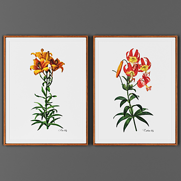 Wooden Frame Art Set 3D model image 1 