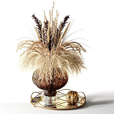 Rustic Dried Flower Bouquet 3D model image 1 