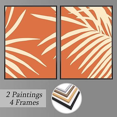 Artistic Wall Painting Set | 2 Paintings & 4 Frame Options 3D model image 1 