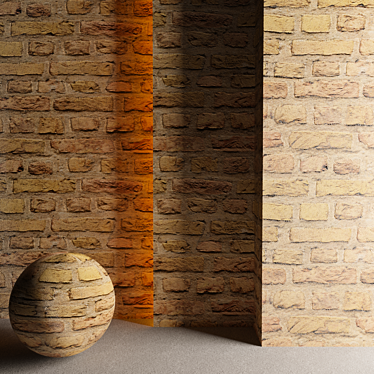 Rustic Brown Bricks 3D model image 1 