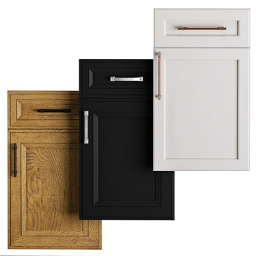 Modernized Cabinet Door Set 3D model image 1 