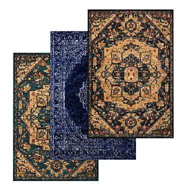 Luxury Textured Carpet Set 3D model image 1 