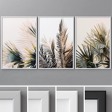 Modern Abstract Triptych Photo Frames 3D model image 1 