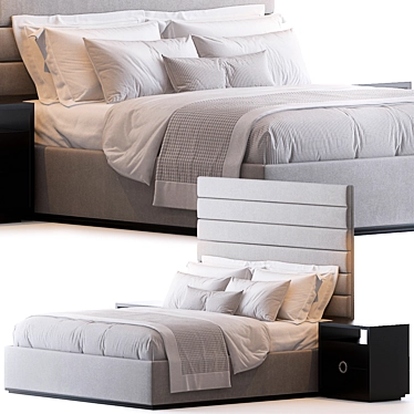 VIVALDI Bed Frame with CORELLI Base & CLAYTON Nightstand | 206 x 186 x h169 3D model image 1 