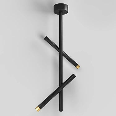 Modern Black Metal Pendant Light 3D model image 1 