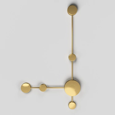 Modern Geometry Gold LED Wall Light 3D model image 1 