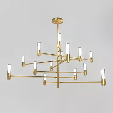 Inodesign Modern Brass Chandelier 3D model image 1 