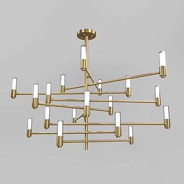 Inodesign Level 40.1216: Modern Brass Chandelier 3D model image 1 
