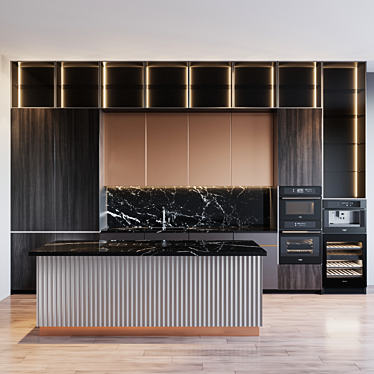 Modern Kitchen with Sleek Design 3D model image 1 