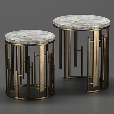 Elegant Circular Luxury Coffee Table 3D model image 1 