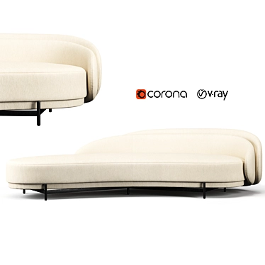 Luxury Layered Back Sofa 3D model image 1 