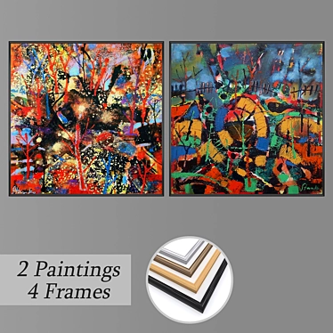 Modern Wall Art Set 3D model image 1 