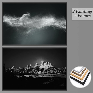 Elegant Wall Art Set with Multiple Frames 3D model image 1 