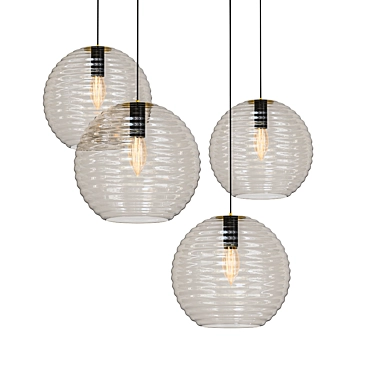 Stylish Glass Pendant Light 3D model image 1 