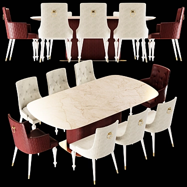 Elegant Dining Group by SCAPPINI & C 3D model image 1 