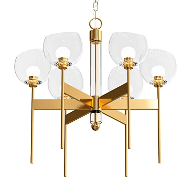 Elegant 6-Light LED Chandelier 3D model image 1 