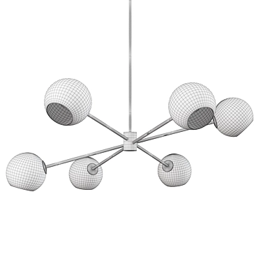 Milk Glass 6-Light Chandelier 3D model image 1 