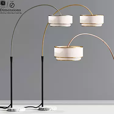 Modern Flam Arch Floor Lamp 3D model image 1 