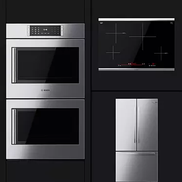 Bosch Kitchen Trio: HBLP651RUC, B36CT80SNS, NIT8069SUC 3D model image 1 