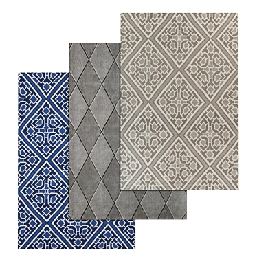 Luxury Carpets Collection: High-Quality Set of 3 Rugs 3D model image 1 