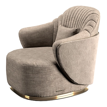 Elegant Adele Armchair: Leather Upholstery & Embroidered Design 3D model image 1 