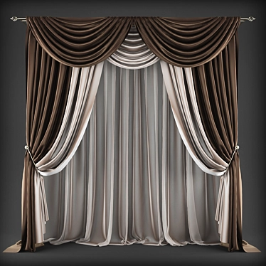 Elegant Polys Curtains 3D model image 1 