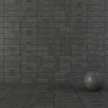 Anthracite Suite: Concrete Wall Tiles 3D model image 1 