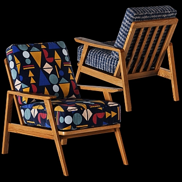 Vintage Batik: Elegant Retro Armchair 3D model image 1 