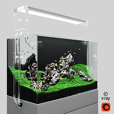 Aquarium Nature Aquascape Kit 3D model image 1 