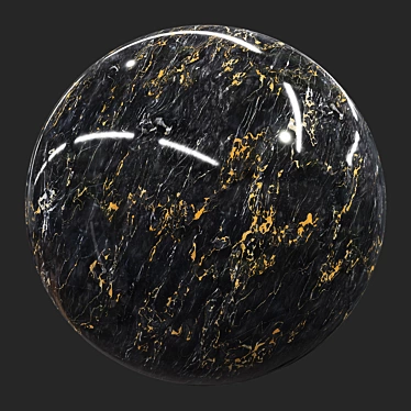 Elegant Black Gold Marble 3D model image 1 