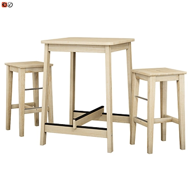 Modern Bar Table and Chair Set 3D model image 1 