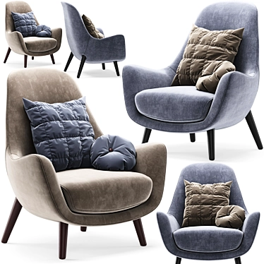 Luxurious Poliform Mad King Armchair 3D model image 1 