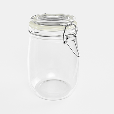 Sleek Storage Solution: Ikea Glass Jar 3D model image 1 