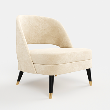 Elegant White Accent Chair 3D model image 1 