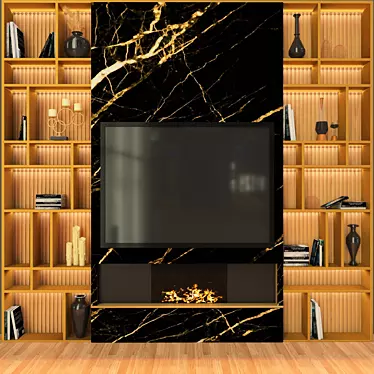 Modern TV Wall Set 3D model image 1 