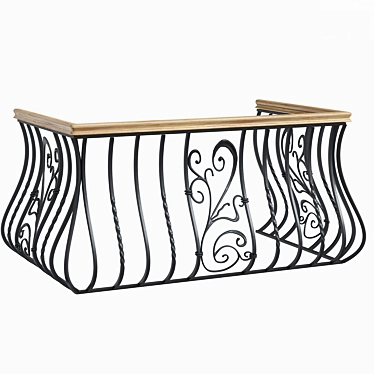 Elegant Balcony Railings 3D model image 1 