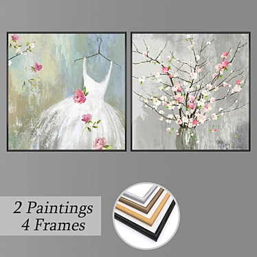 Modern Art Set with Multiple Frames 3D model image 1 