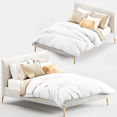 West Elm Andes Deco Upholstered Bed 3D model image 1 