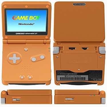 Orange Game Boy Advance SP - Limited Edition 3D model image 1 
