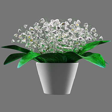 Graceful Lily Bouquet in Vase 3D model image 1 