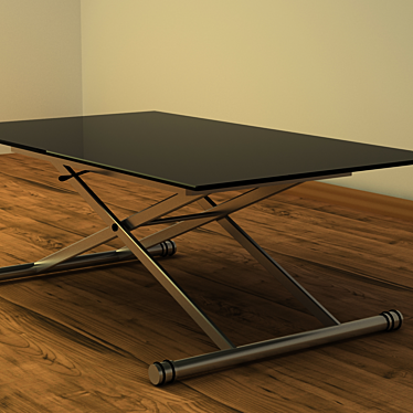 Versatile Modern Black Glass Table 3D model image 1 