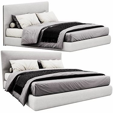 Luxurious Molteni&C Ribbon Bed - Modern Elegance for Perfect Comfort 3D model image 1 