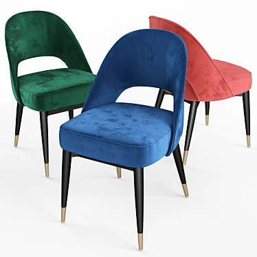 Velvet Dining Chairs: Clover Collection 3D model image 1 