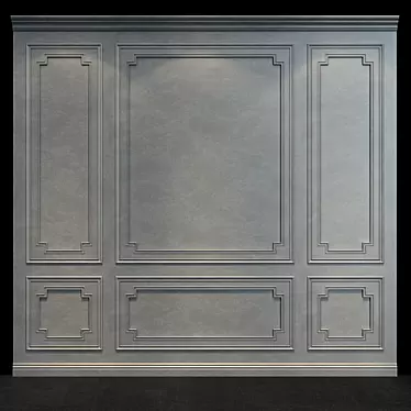 Modern Geometric Wall Panel 075 3D model image 1 