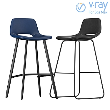 Modern Levy Barstool: Stylish and Functional 3D model image 1 