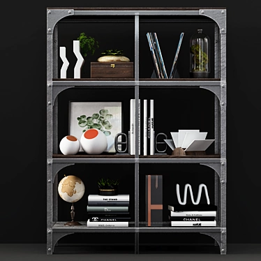 FJELLBO Black Shelf - Stylish and Functional Storage Solution 3D model image 1 