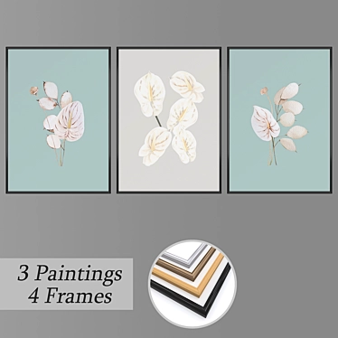 Elegant Wall Art Set 3D model image 1 