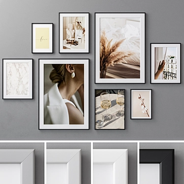 Multi-Size Photo Frames Set 3D model image 1 